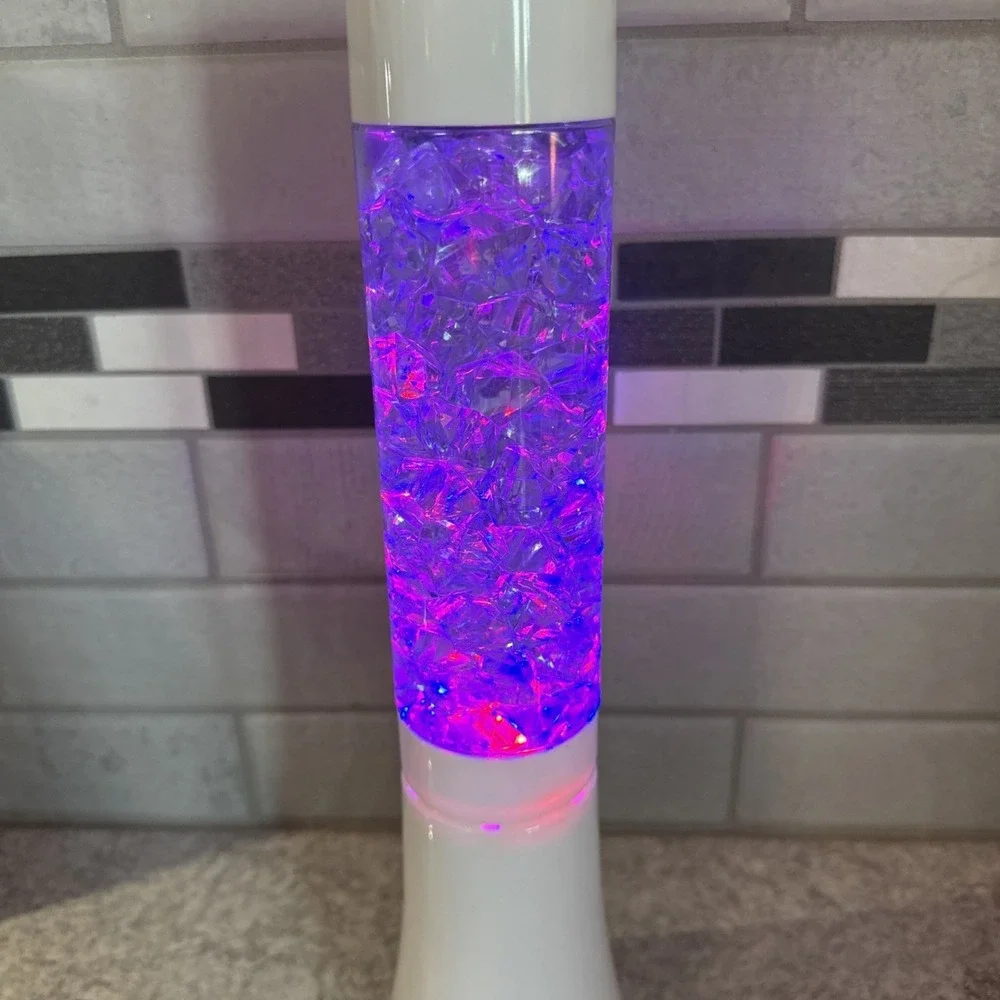 Crystal Color Changing Ambient Light Lamp 13 Inch Tall White Battery Operated